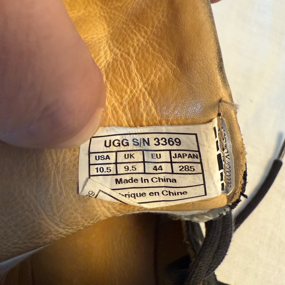 UGG Black Leather High-Top Sneakers - Picture 5 of 6